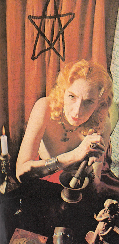 Patricia with mortar and pestle on altar alternative version